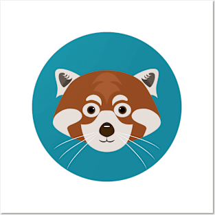 Cute red panda baby face drawing Posters and Art